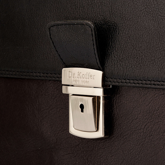 Портфель Dr.Koffer из натуральной кожи черный