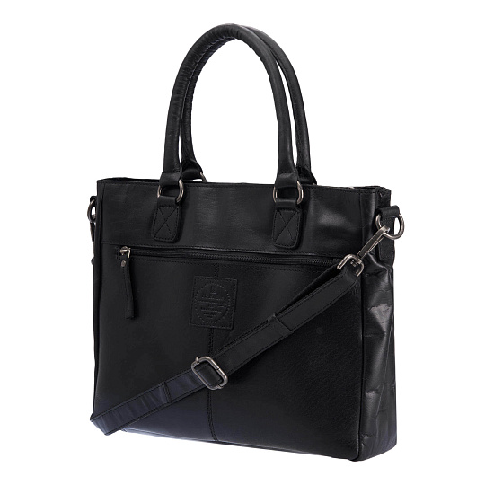 Деловая сумка Dr.Koffer из натуральной кожи черная