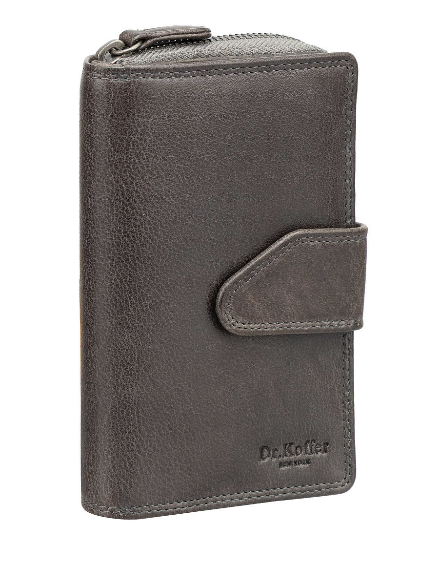 Портмоне Dr.Koffer из натуральной кожи серое