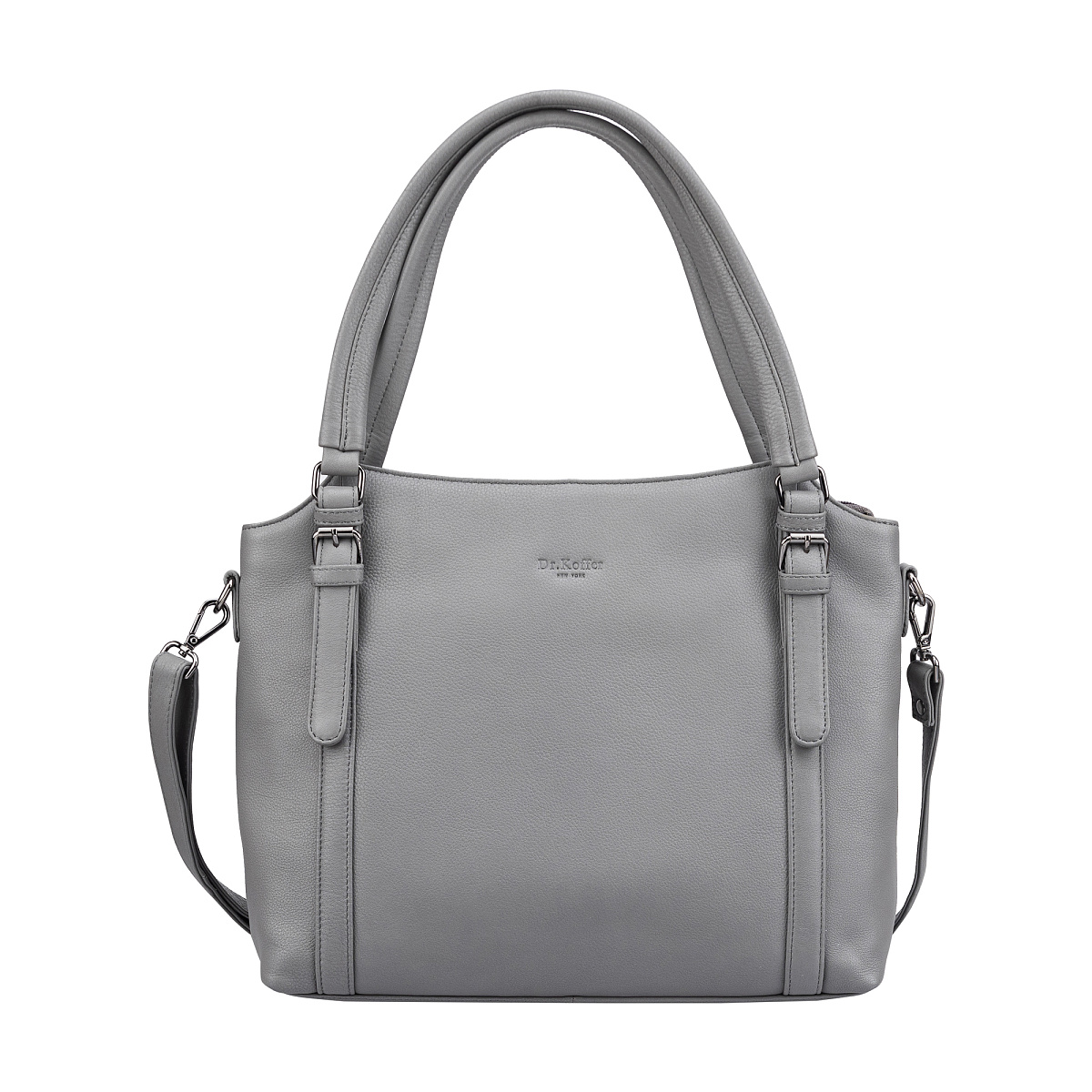 Женская сумка Dr.Koffer из натуральной кожи серая