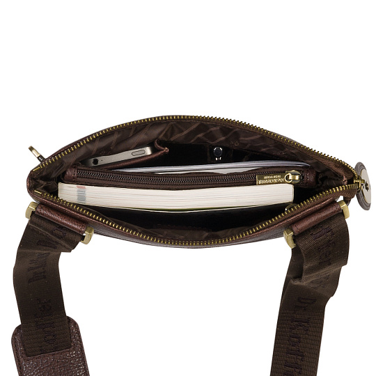 Сумка через плечо Dr.Koffer из натуральной кожи коричневая