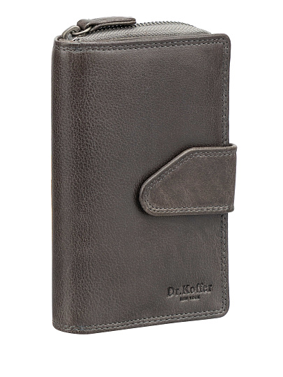 Портмоне Dr.Koffer из натуральной кожи серое