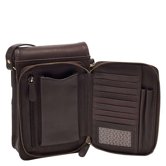 Сумка через плечо Dr.Koffer из натуральной кожи коричневая