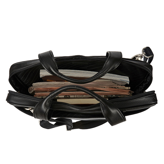 Деловая сумка Dr.Koffer из натуральной кожи черная