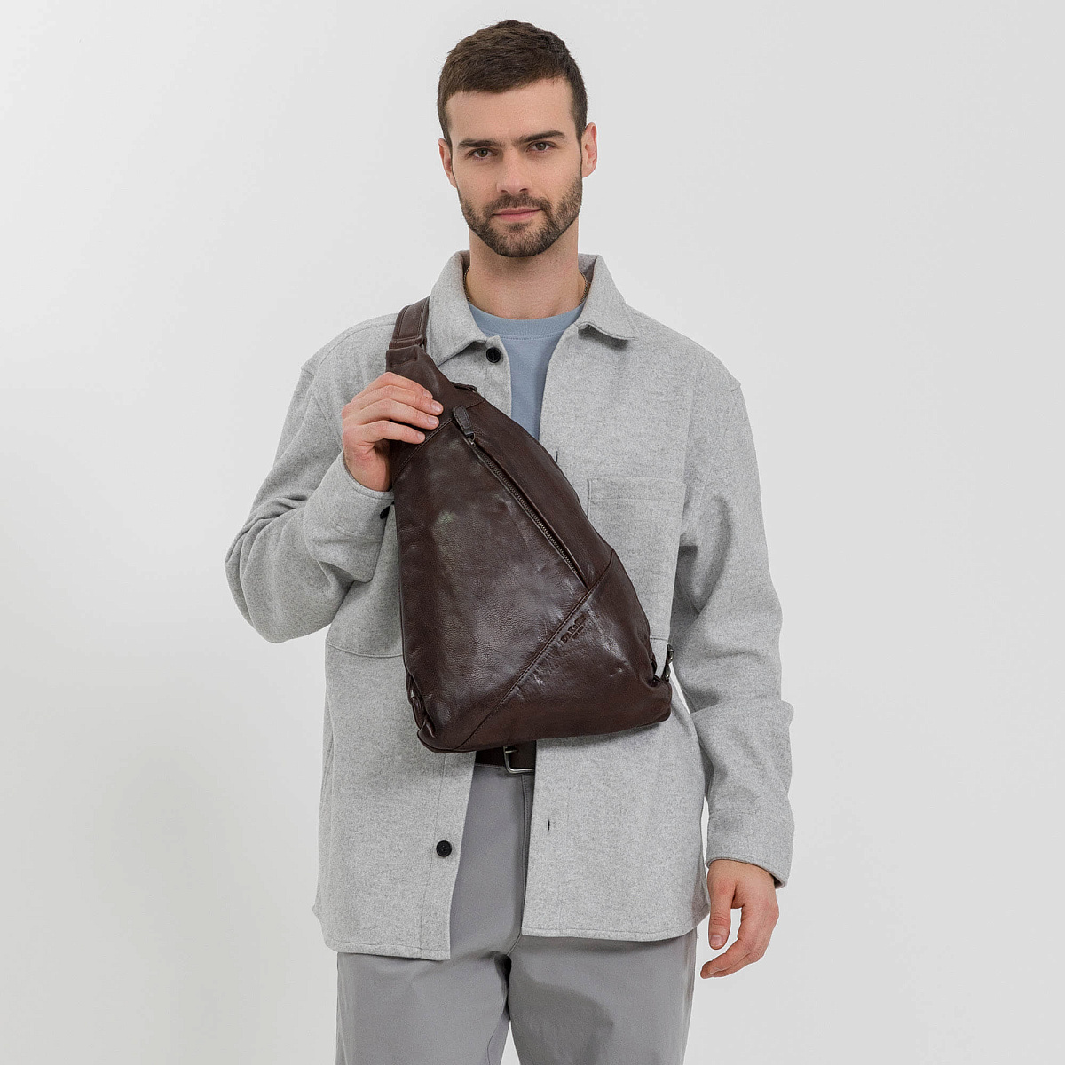 Рюкзак Dr.Koffer из натуральной кожи темно-коричневый