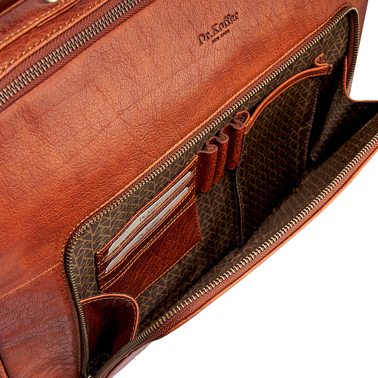 Деловая сумка Dr.Koffer из натуральной кожи коричневая