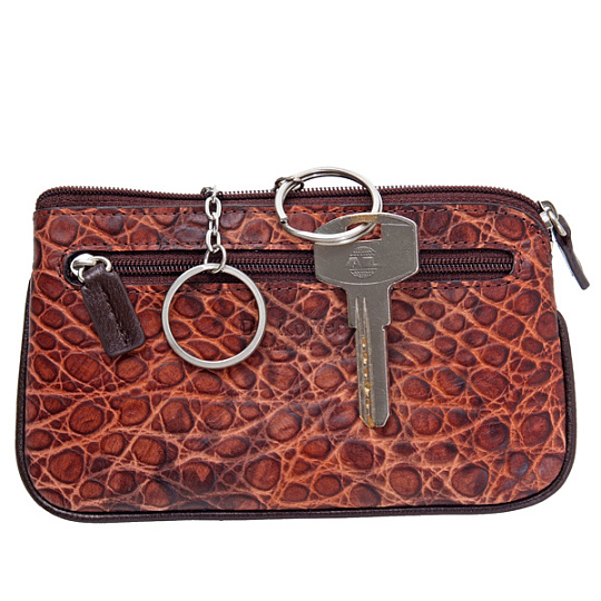 Яркая компактная ключница из тисненой кожи Dr.Koffer X510209-25-09