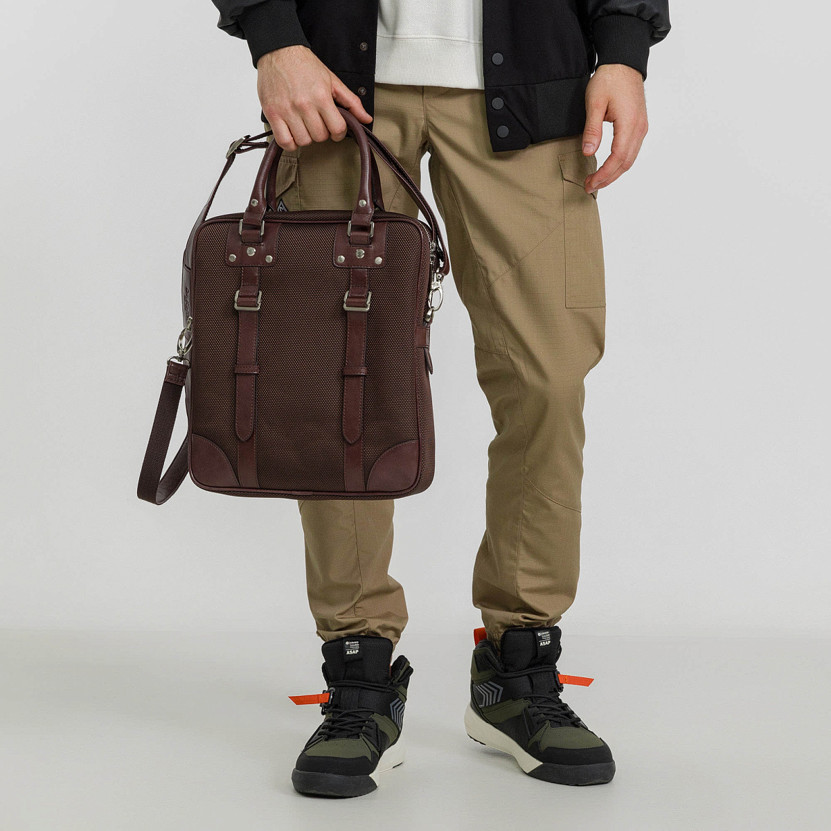 Сумка планшет Dr.Koffer из нейлона и натуральной кожи