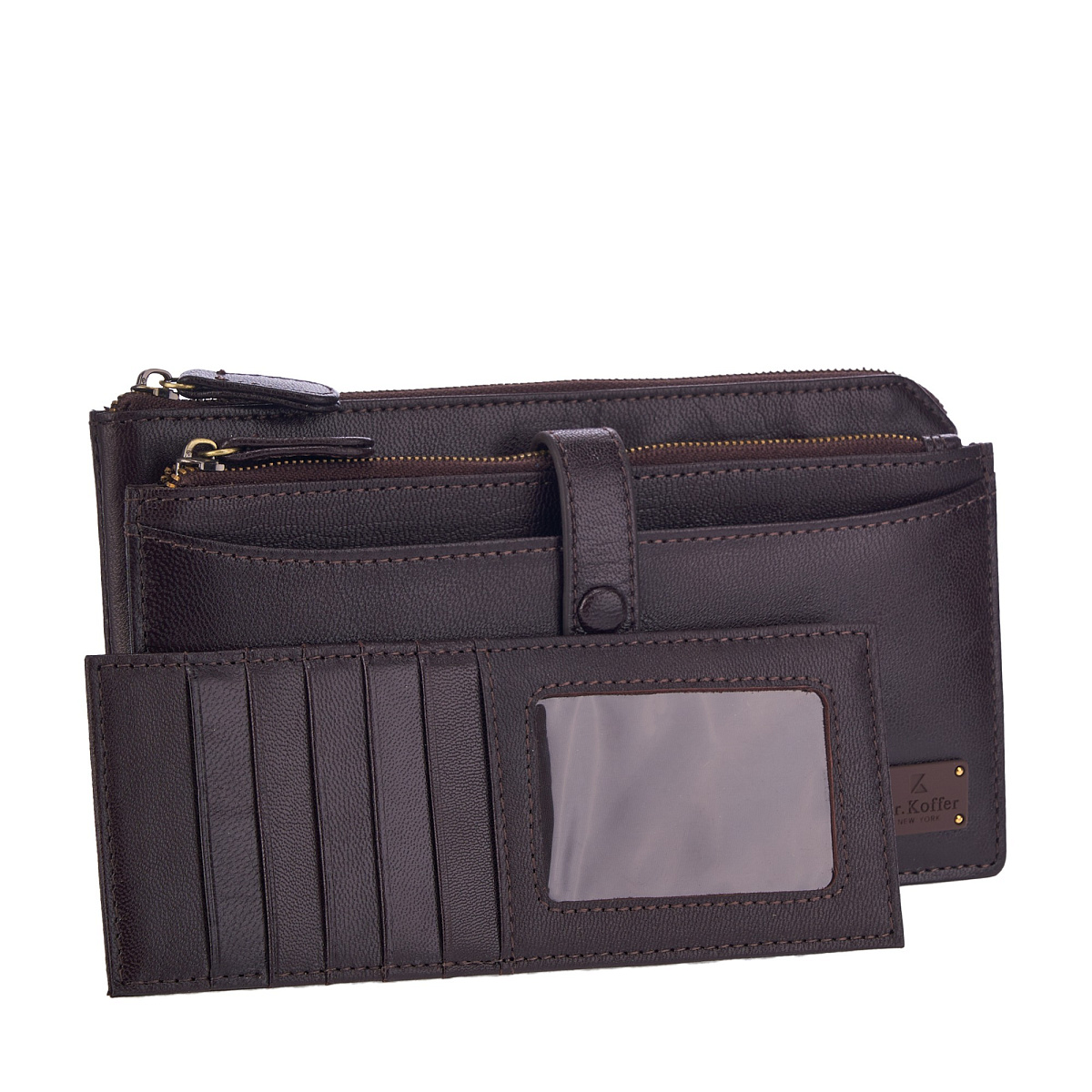 Портмоне Dr.Koffer из натуральной кожи коричневое