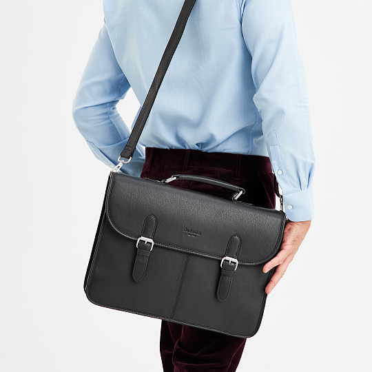 Портфель Dr.Koffer из натуральной кожи черный