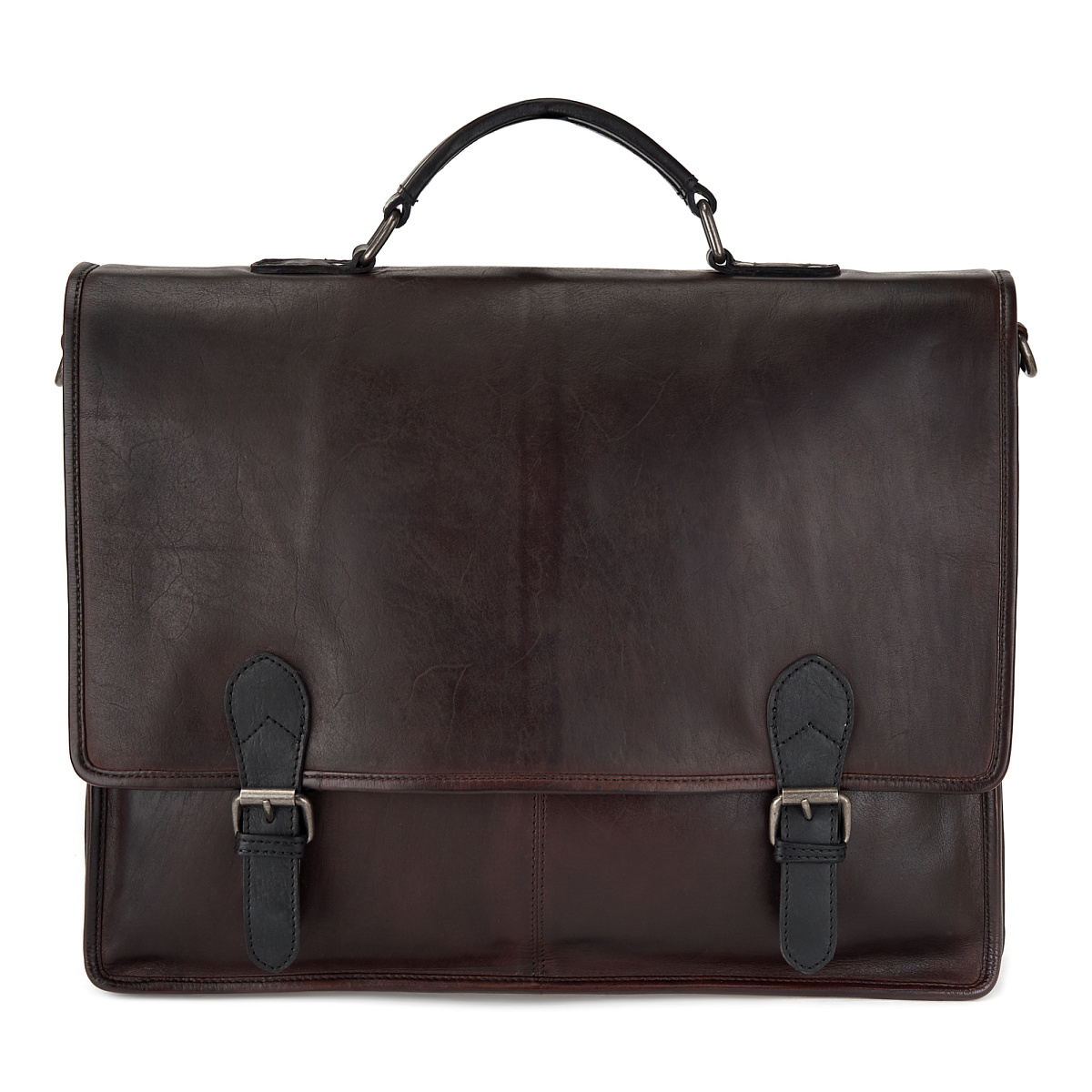 Портфель Dr.Koffer из натуральной кожи темно-коричневый