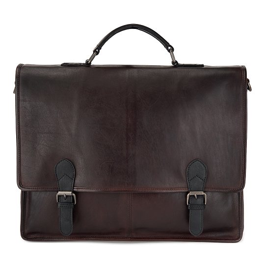 Портфель Dr.Koffer из натуральной кожи темно-коричневый