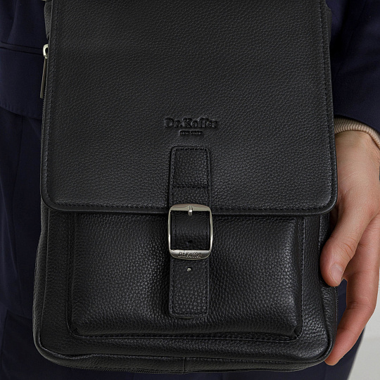 Сумка планшет Dr.Koffer из натуральной кожи черный