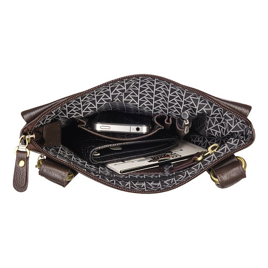 Сумка через плечо Dr.Koffer из натуральной кожи коричневая