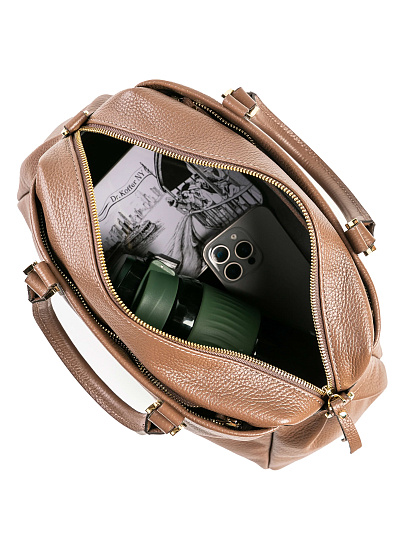 Женская сумка Dr. Koffer из натуральной кожи коричневая