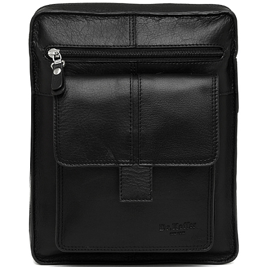 Прямоугольная сумка черного цвета с клапаном Dr.Koffer M402374-115-04