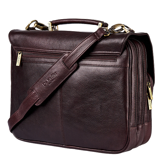 Портфель Dr.Koffer из натуральной кожи темно-коричневый