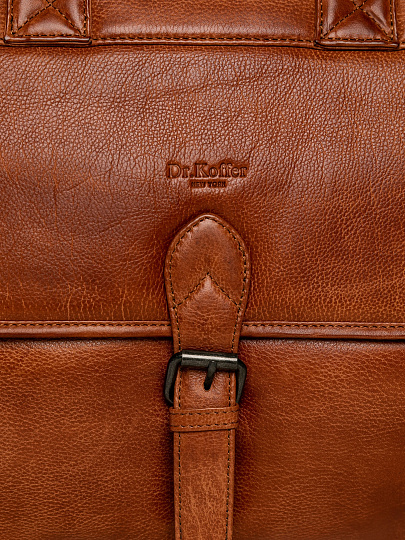 Деловая сумка Dr.Koffer из натуральной кожи коричневая