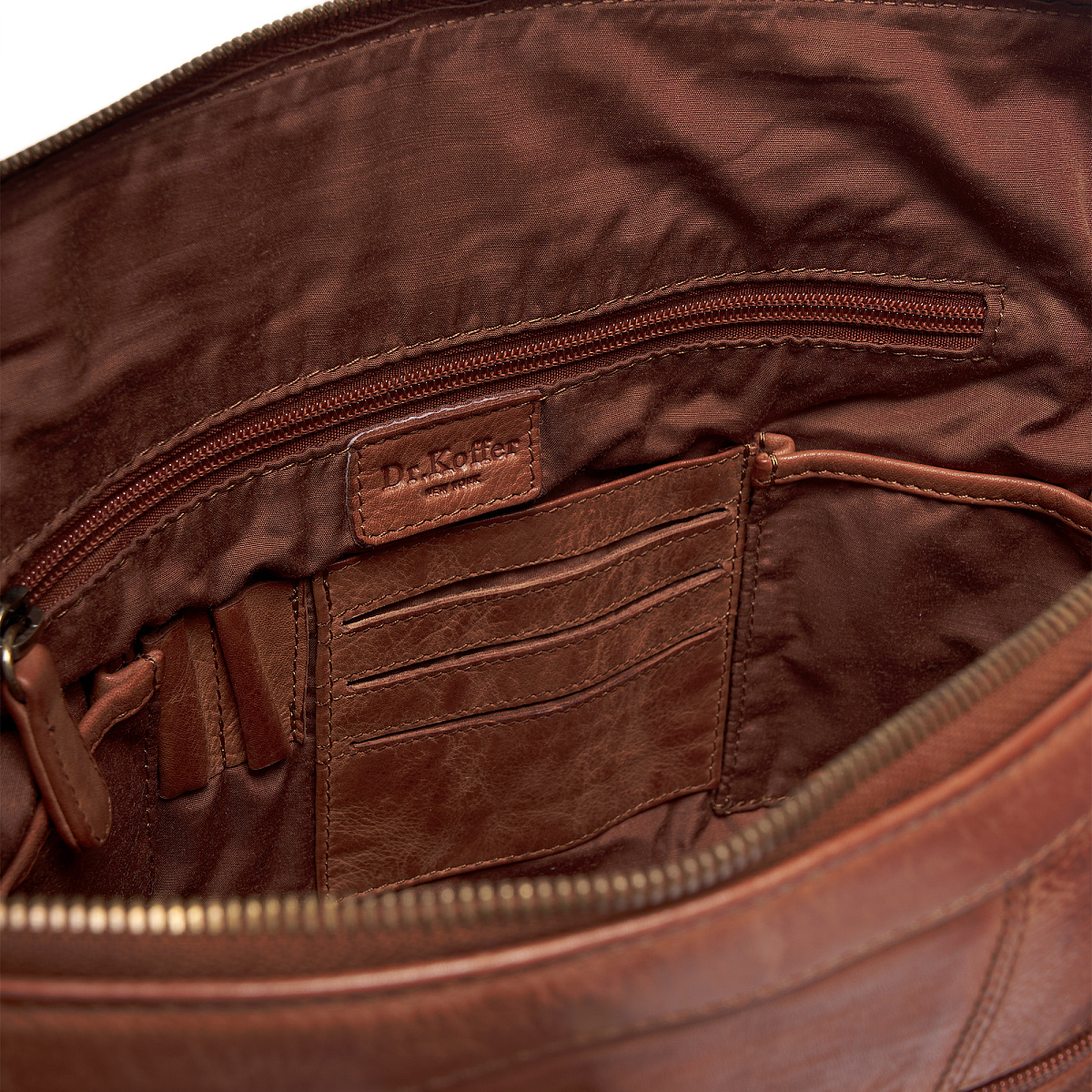 Деловая сумка Dr.Koffer из натуральной кожи коричневая