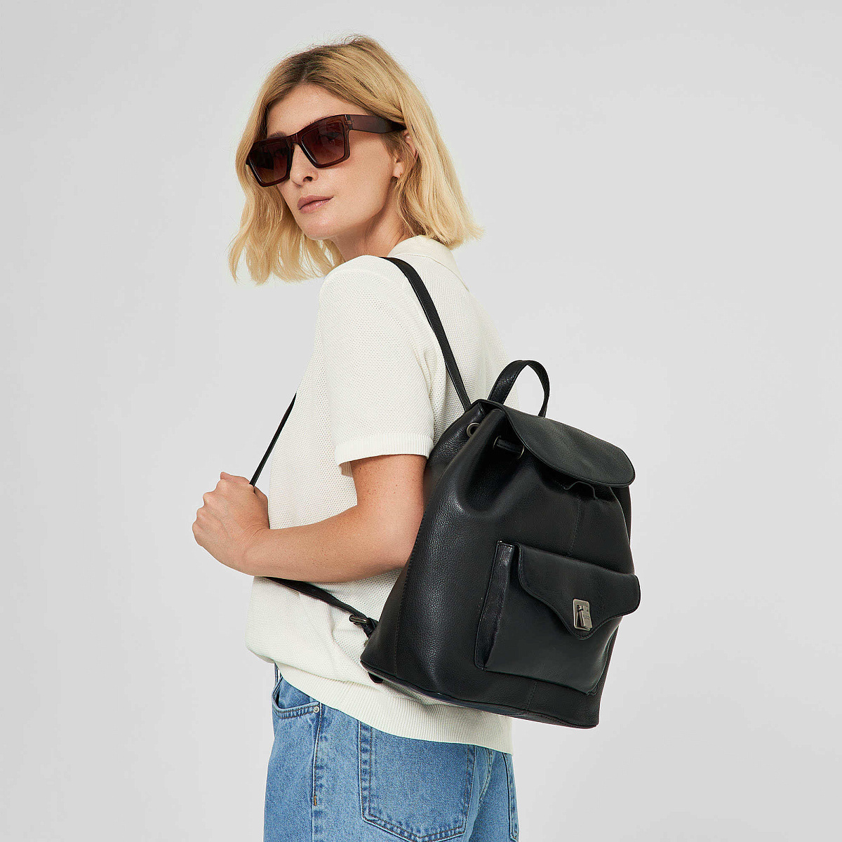 Рюкзак Dr.Koffer из натуральной кожи черный