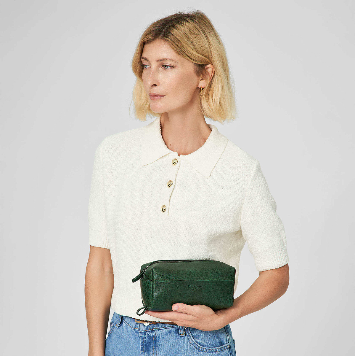 Несессер Dr.Koffer из натуральной кожи зеленый