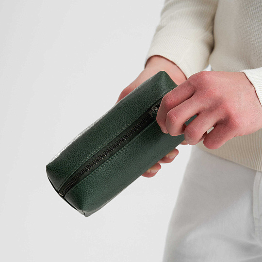 Несессер Dr.Koffer из натуральной кожи зеленый