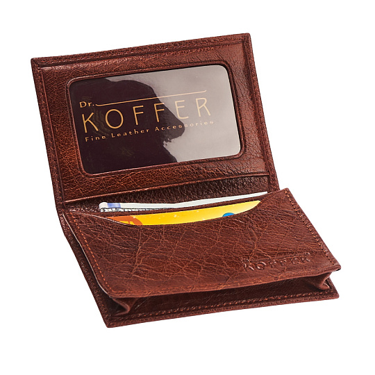 Визитница Dr.Koffer из натуральной кожи светло-коричневая