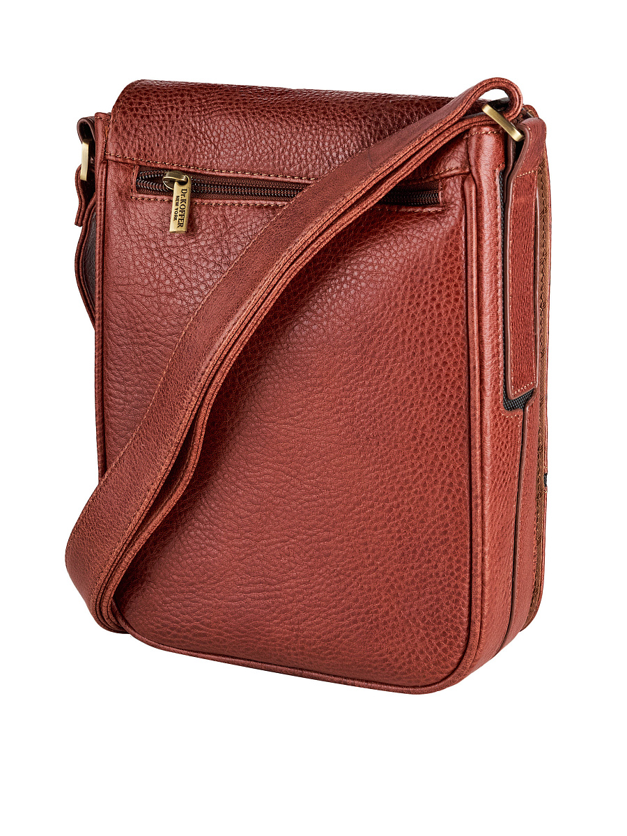 Сумка через плечо Dr.Koffer из натуральной кожи коричневая