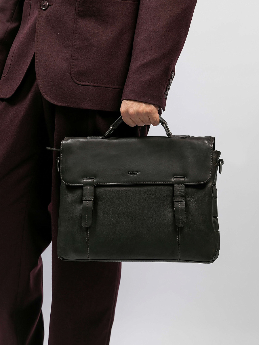 Портфель Dr.Koffer из натуральной кожи коричневый