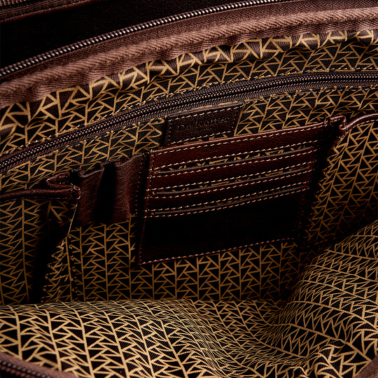 Портфель Dr.Koffer из натуральной кожи темно-коричневый