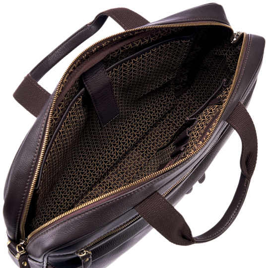 Деловая сумка Dr.Koffer из натуральной кожи темно-коричневая