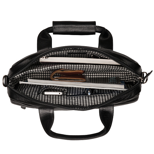 Черная кожаная сумка для документов Dr.Koffer P402583-220-04