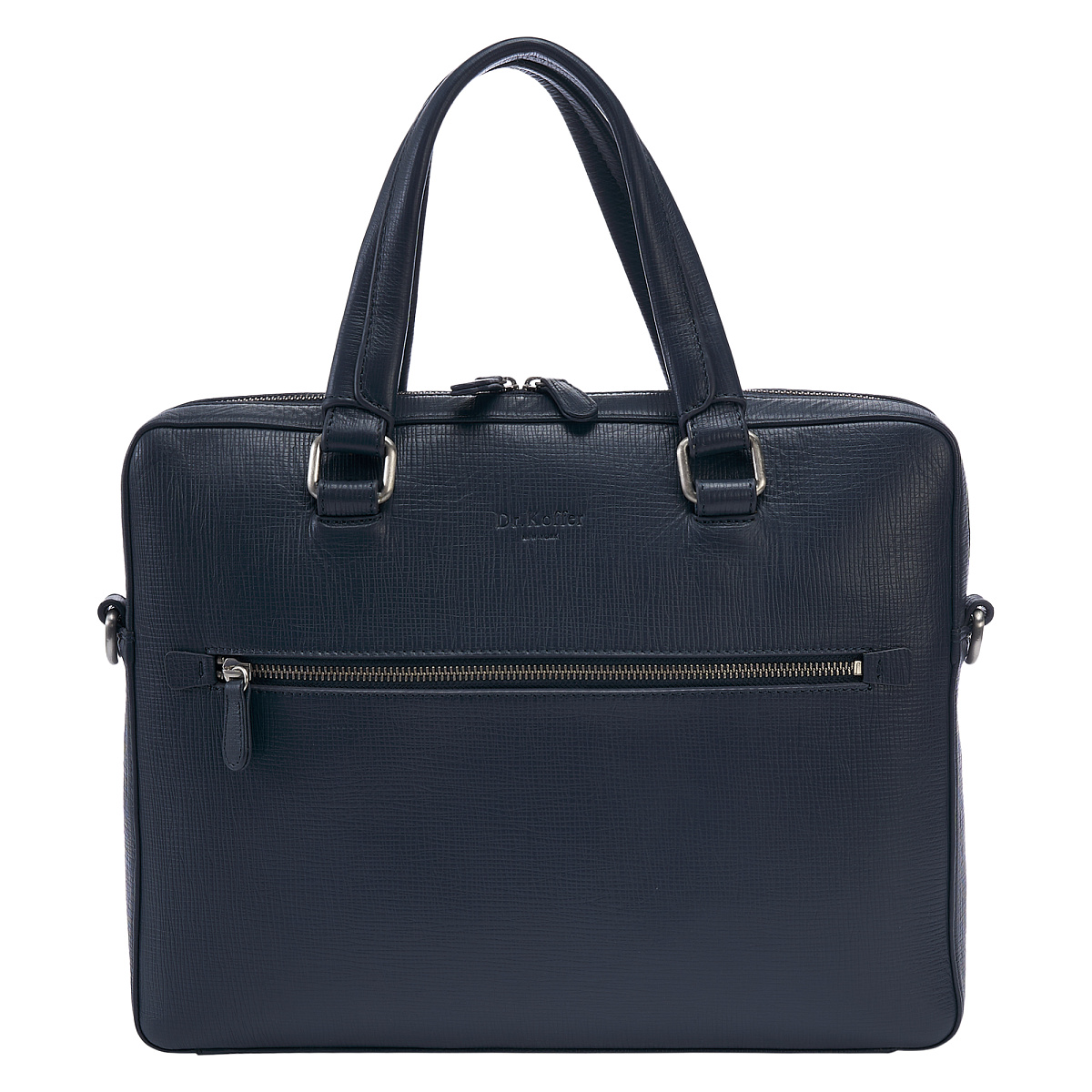 Деловая сумка Dr.Koffer из натуральной кожи синяя