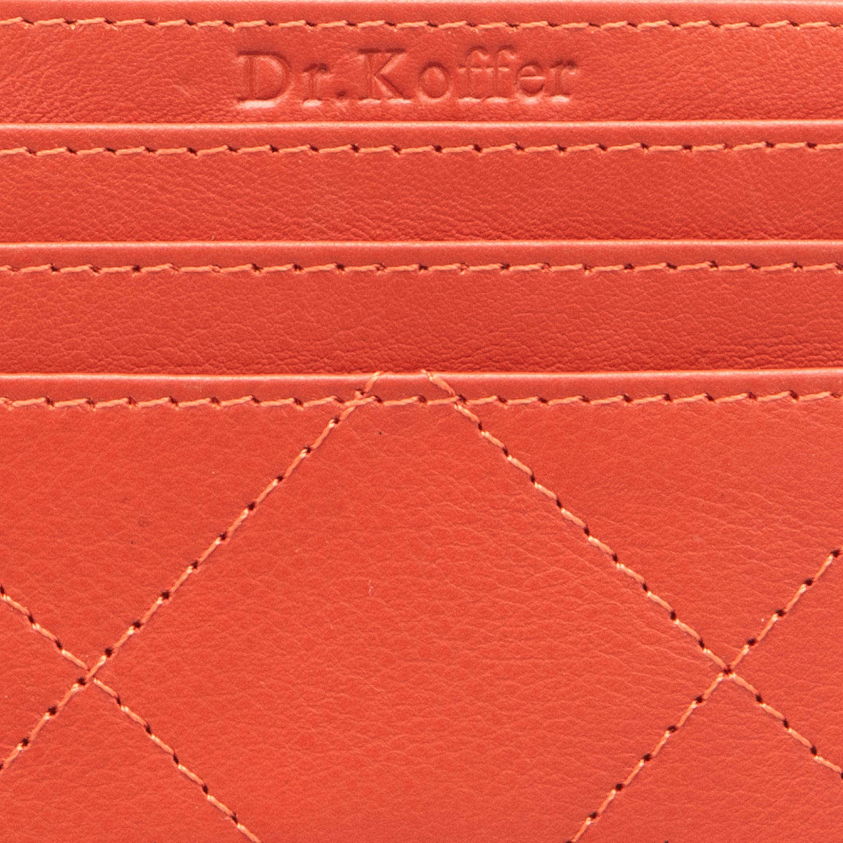 Кредитница Dr.Koffer из натуральной кожи оранжевая