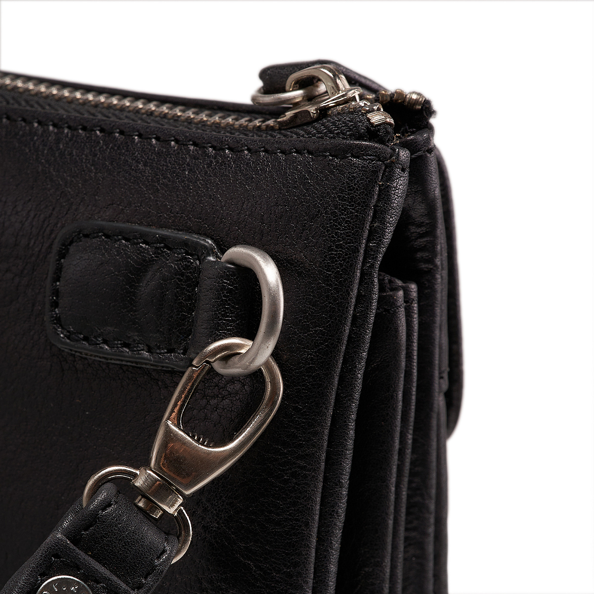 Сумка барсетка из натуральной кожи Dr. Koffer черная