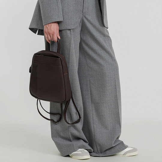 Рюкзак Dr.Koffer из натуральной кожи темно-коричневый