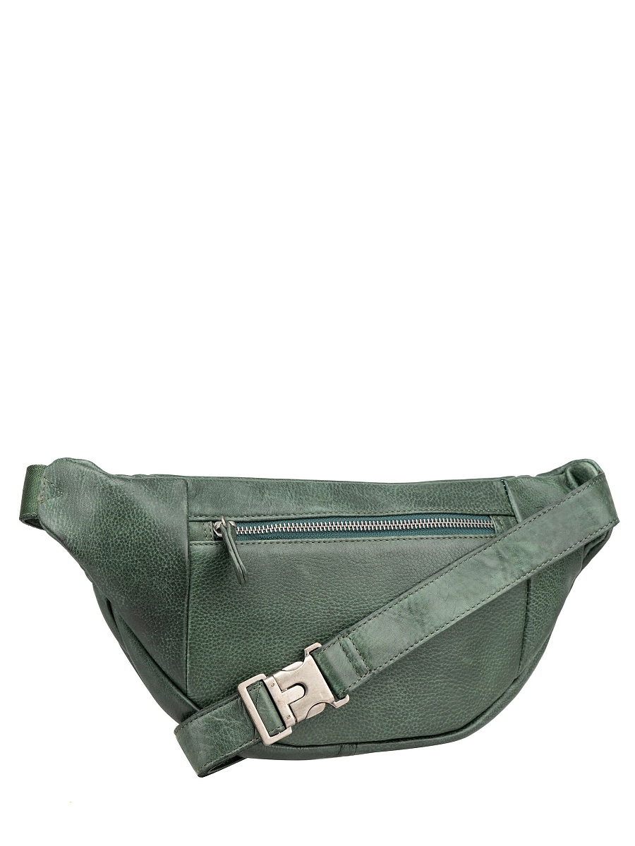 Сумка на пояс Dr. Koffer из натуральной кожи зеленая