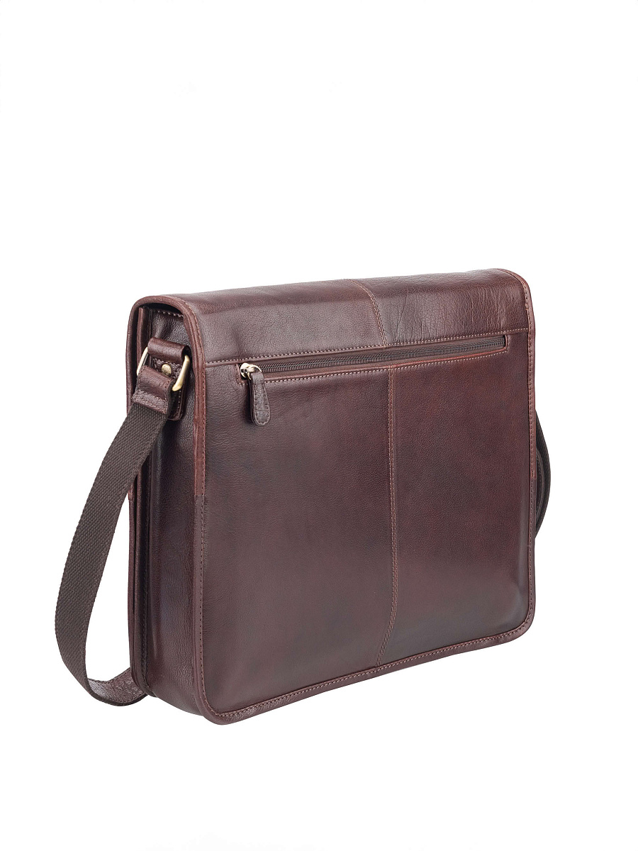 Деловая сумка Dr.Koffer из натуральной кожи темно-коричневая