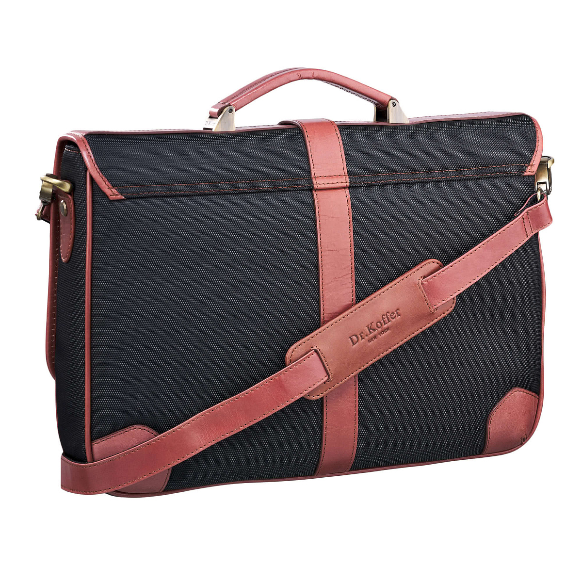 Деловая сумка Dr.Koffer из нейлона и натуральной кожи