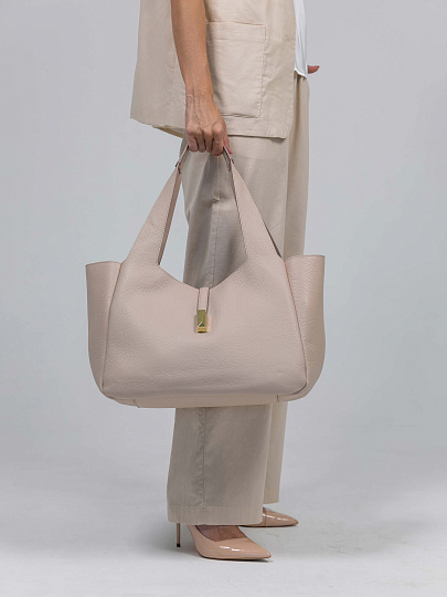 Женская сумка Dr.Koffer из натуральной кожи бежевая