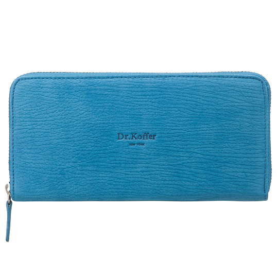 Портмоне Dr.Koffer из натуральной кожи голубое