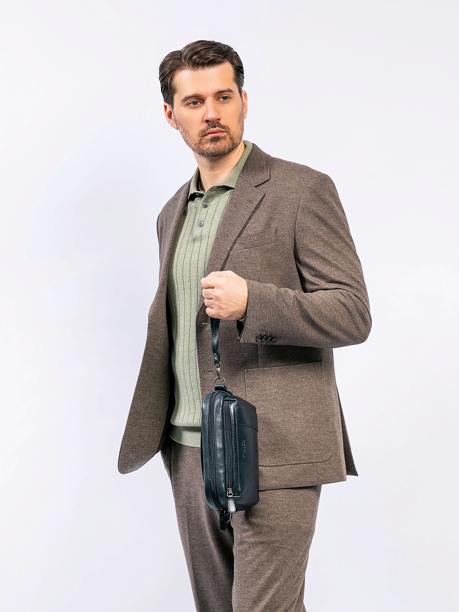 Сумка-визитка Dr. Koffer из натуральной кожи синяя