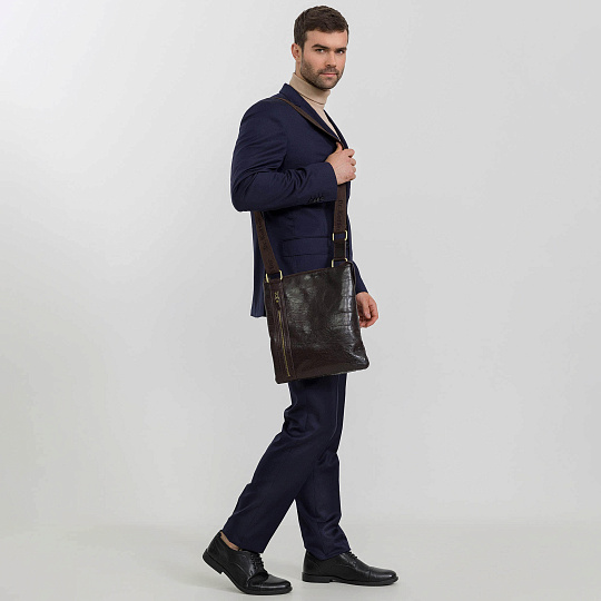 Сумка через плечо Dr.Koffer из натуральной кожи коричневая