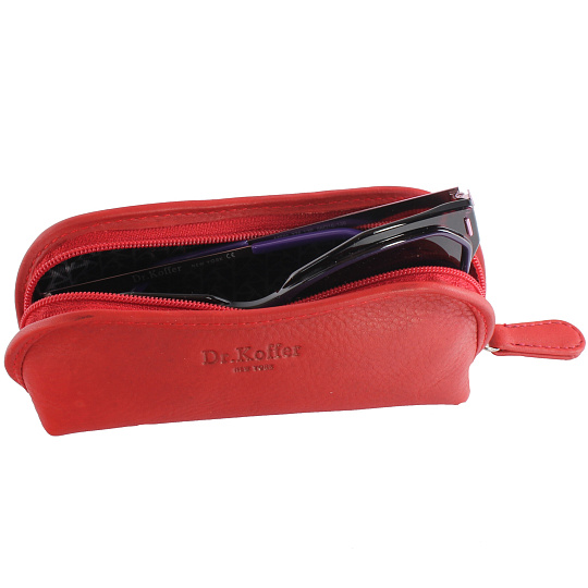Очечник Dr.Koffer из натуральной кожи красный