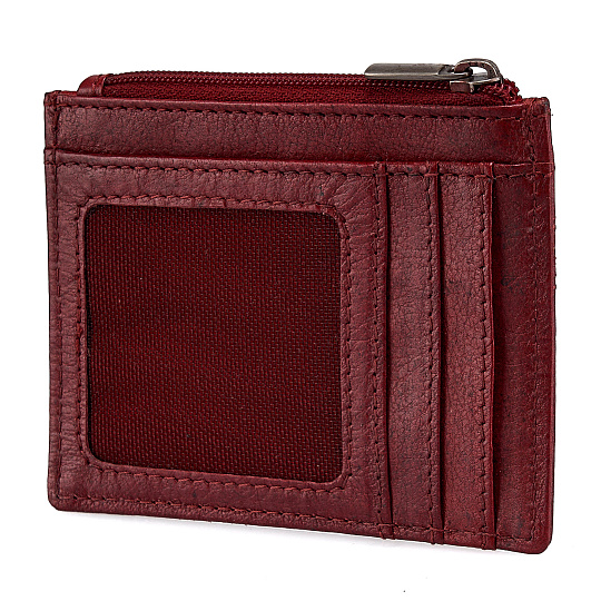 Кредитница Dr.Koffer из натуральной кожи бордовая