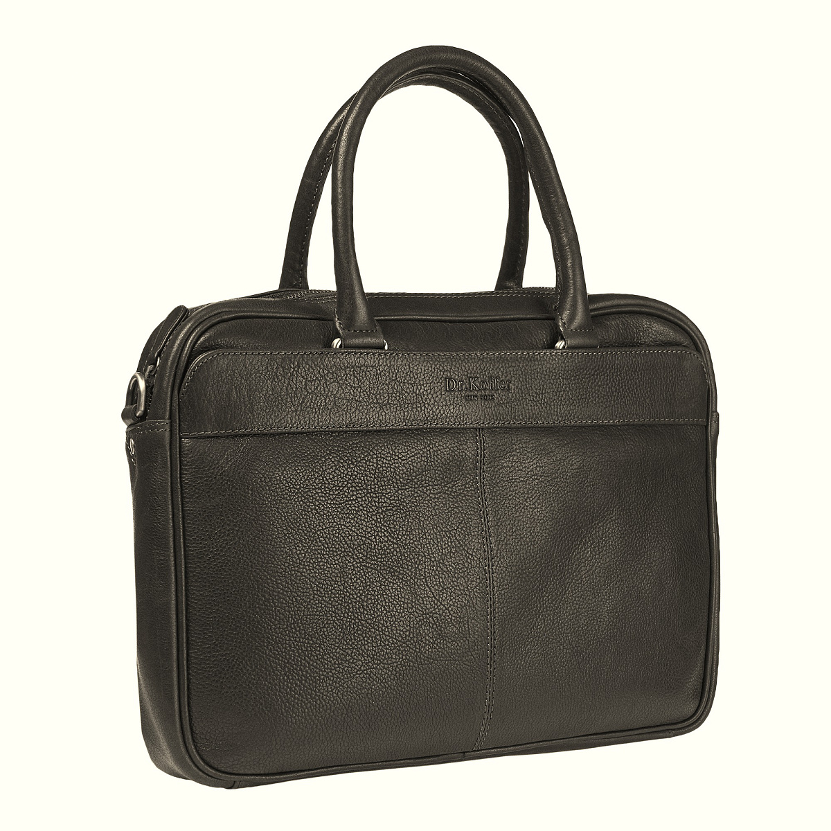 Деловая сумка Dr.Koffer из натуральной кожи черная