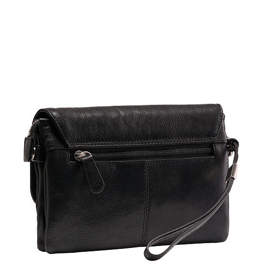 Сумка барсетка из натуральной кожи Dr. Koffer черная