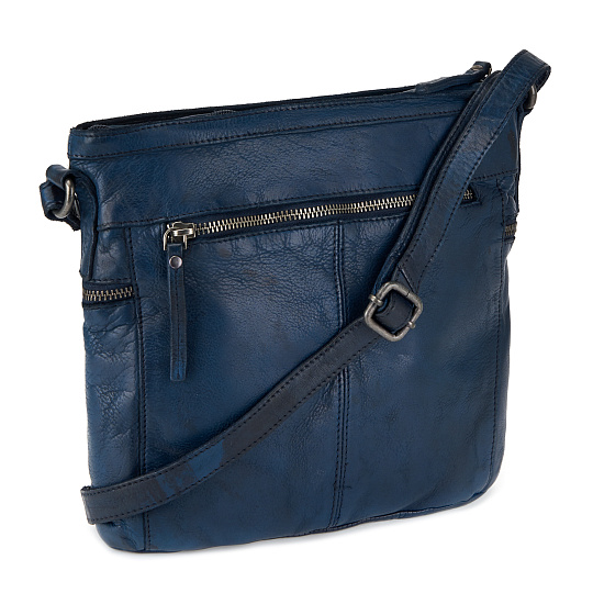 Сумка через плечо Dr.Koffer из натуральной кожи синяя