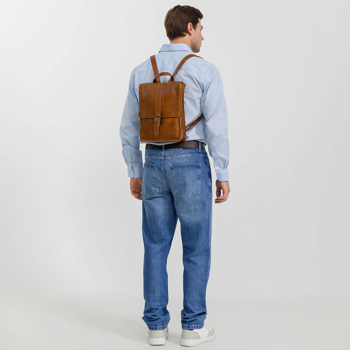 Рюкзак Dr.Koffer из натуральной кожи светло-коричневый