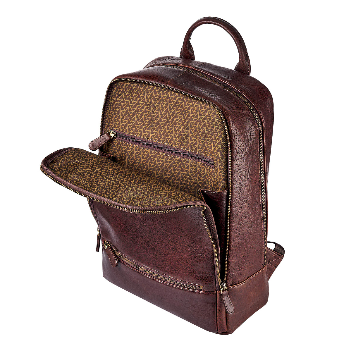Рюкзак Dr.Koffer из натуральной кожи темно-коричневый